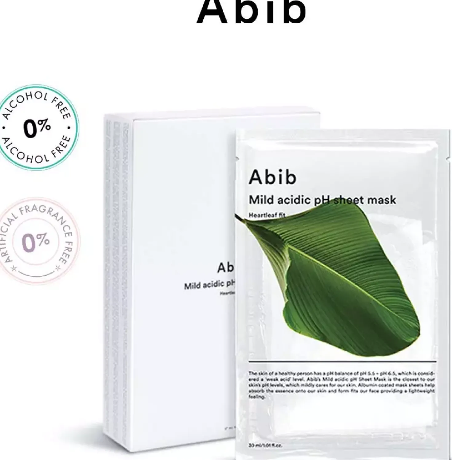 AbibHeartleaf Mild Acidic pH Sheet Mask Heartleaf Fit 10-Pack 30 g