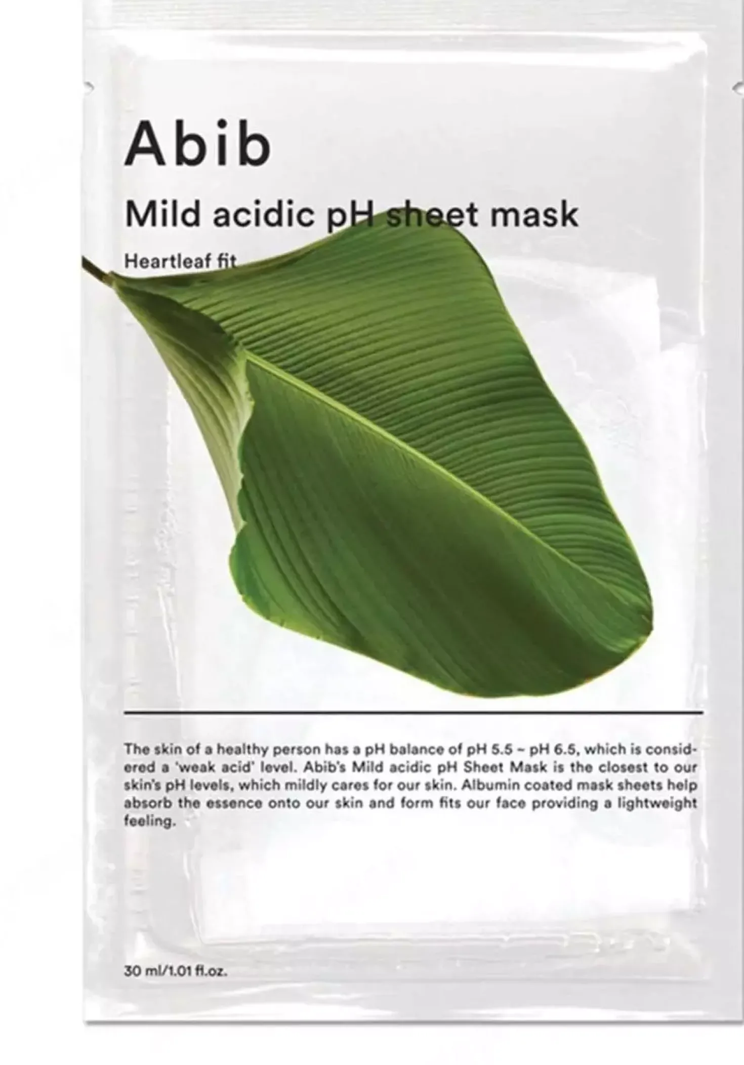 AbibHeartleaf Mild Acidic pH Sheet Mask Heartleaf Fit 10-Pack 30 g