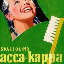 Acca Kappa Tooth Brush Vintage Medium Nylon Bristles Red