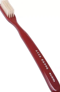 Acca Kappa Tooth Brush Vintage Medium Nylon Bristles Red