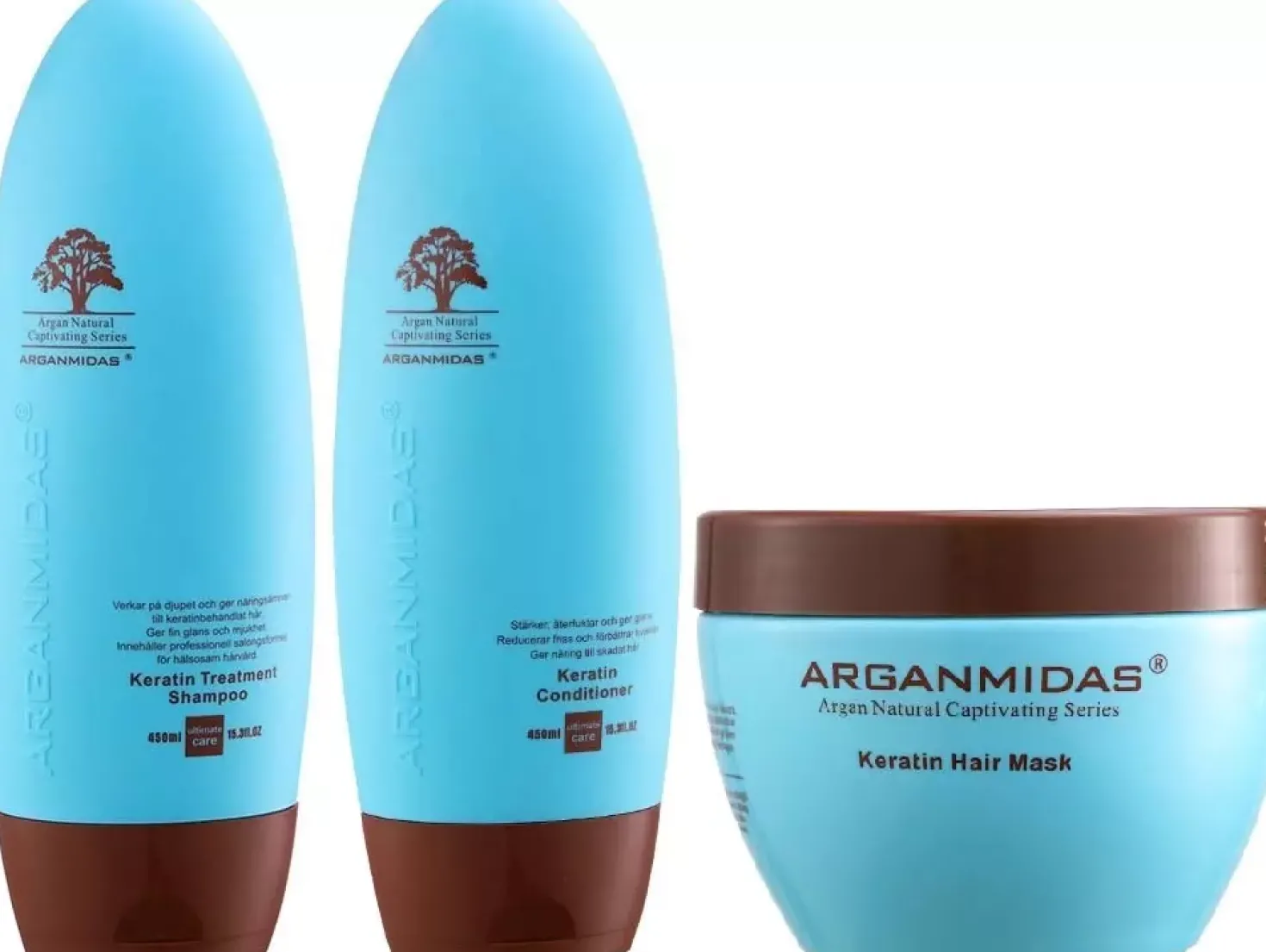 Arganmidas Keratin Treatment Bundle Shampoo 450 ml & Conditioner 450 ml & Mask 300 ml
