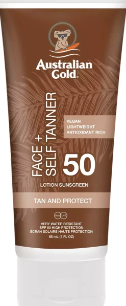 Australian Gold SPF 50 Face + selftanner 88 ml