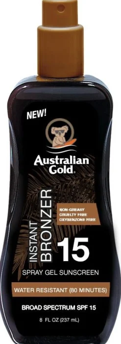 Australian Gold SPF15 Spray Gel With Bronzer 237 ml