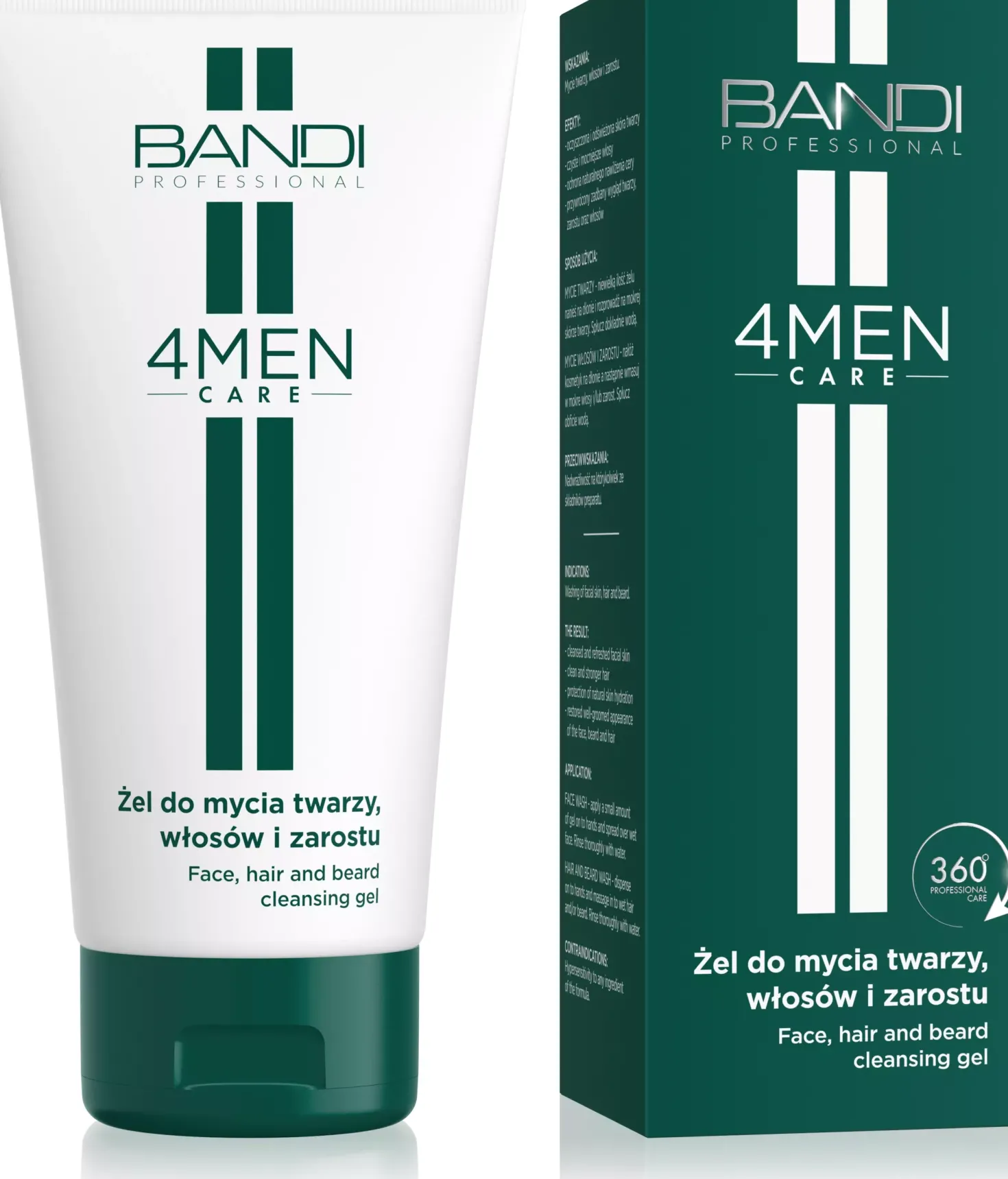 Bandi 4MEN Care Face, hair and beard cleansing gel 150 ml