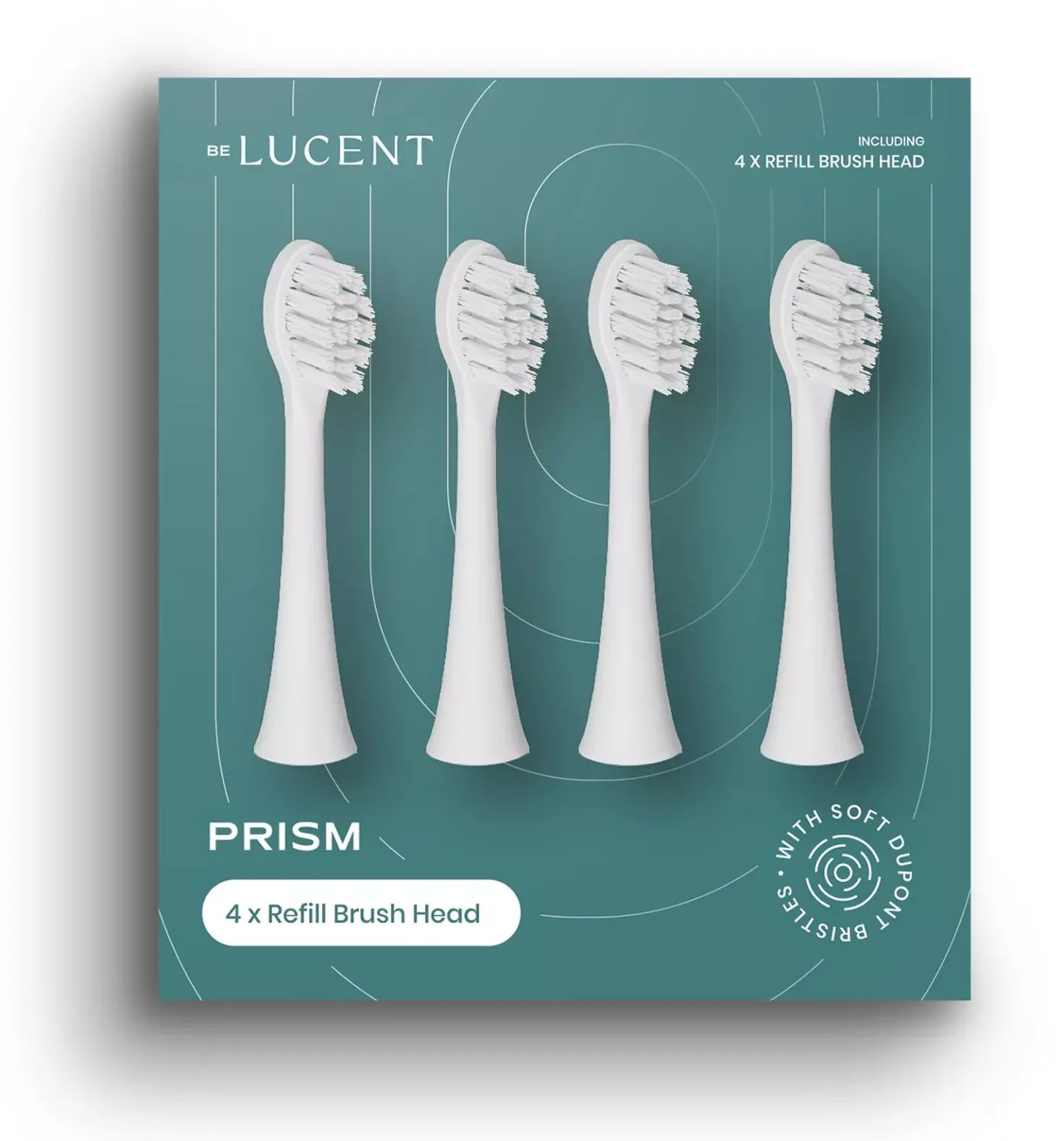 Be Lucent Prism Toothbrush Heads White