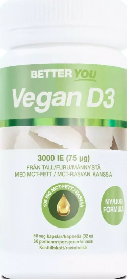 Better You Vegan D3 3000IE + MCT-fett 60 stk