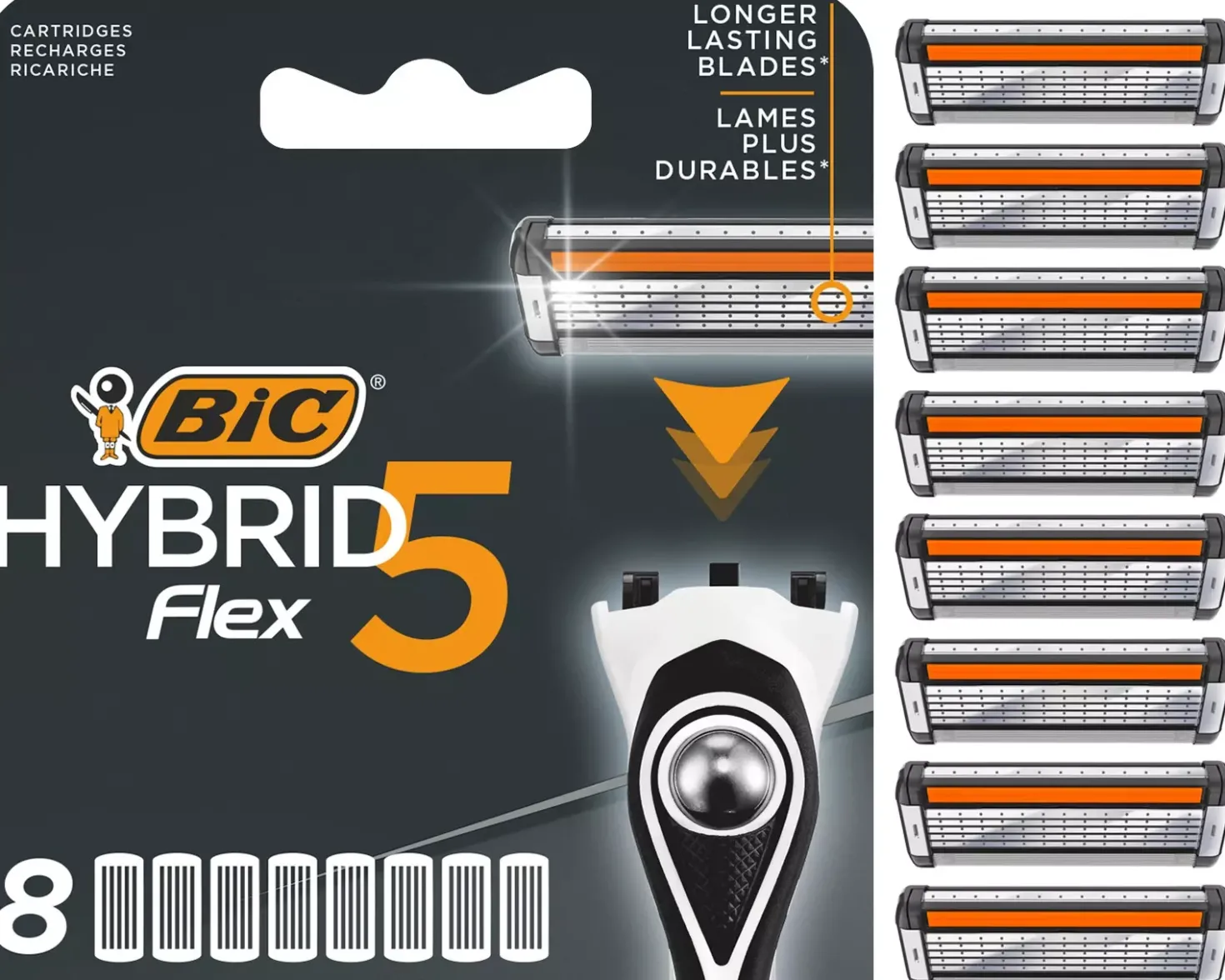 BIC Hybrid 5 Flex Refill 8 stk