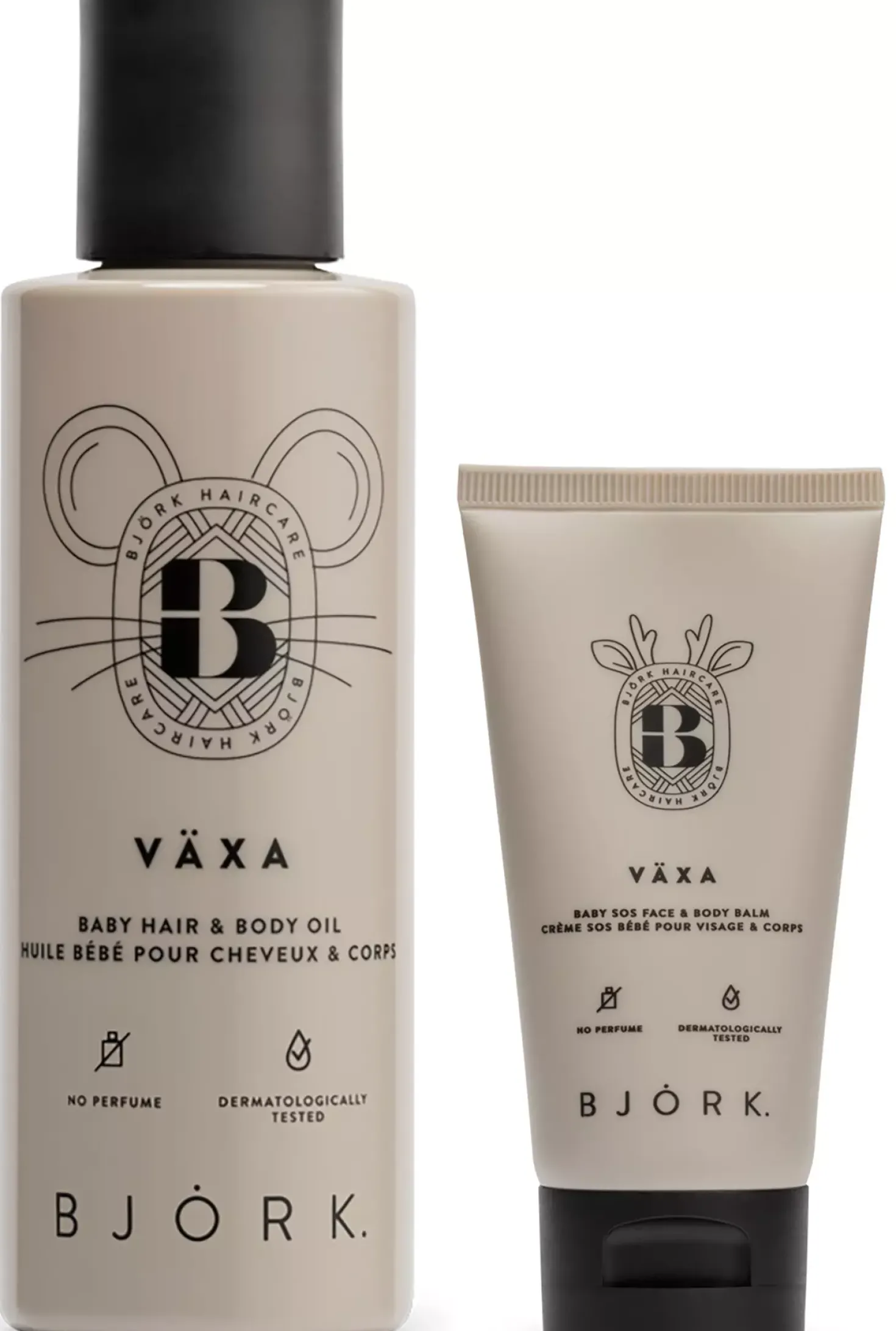 BjörkVÄXA Baby Bundle Hair & Body Oil 125 ml & SOS Face & Body Balm 50 ml