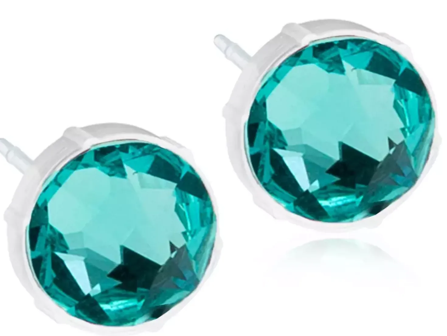 Blomdahl Earrings Nickel Free Plastic 6 mm Turquoise