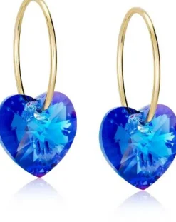 Blomdahl GT Ear Ring 14 mm, Heart 10 mm Sapphire