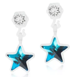 Blomdahl Medical Plastic Pendant Star 4/6 mm Crystal/aquamarine
