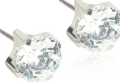 BlomdahlSilver Titanium Tiffany CZ White 4 mm