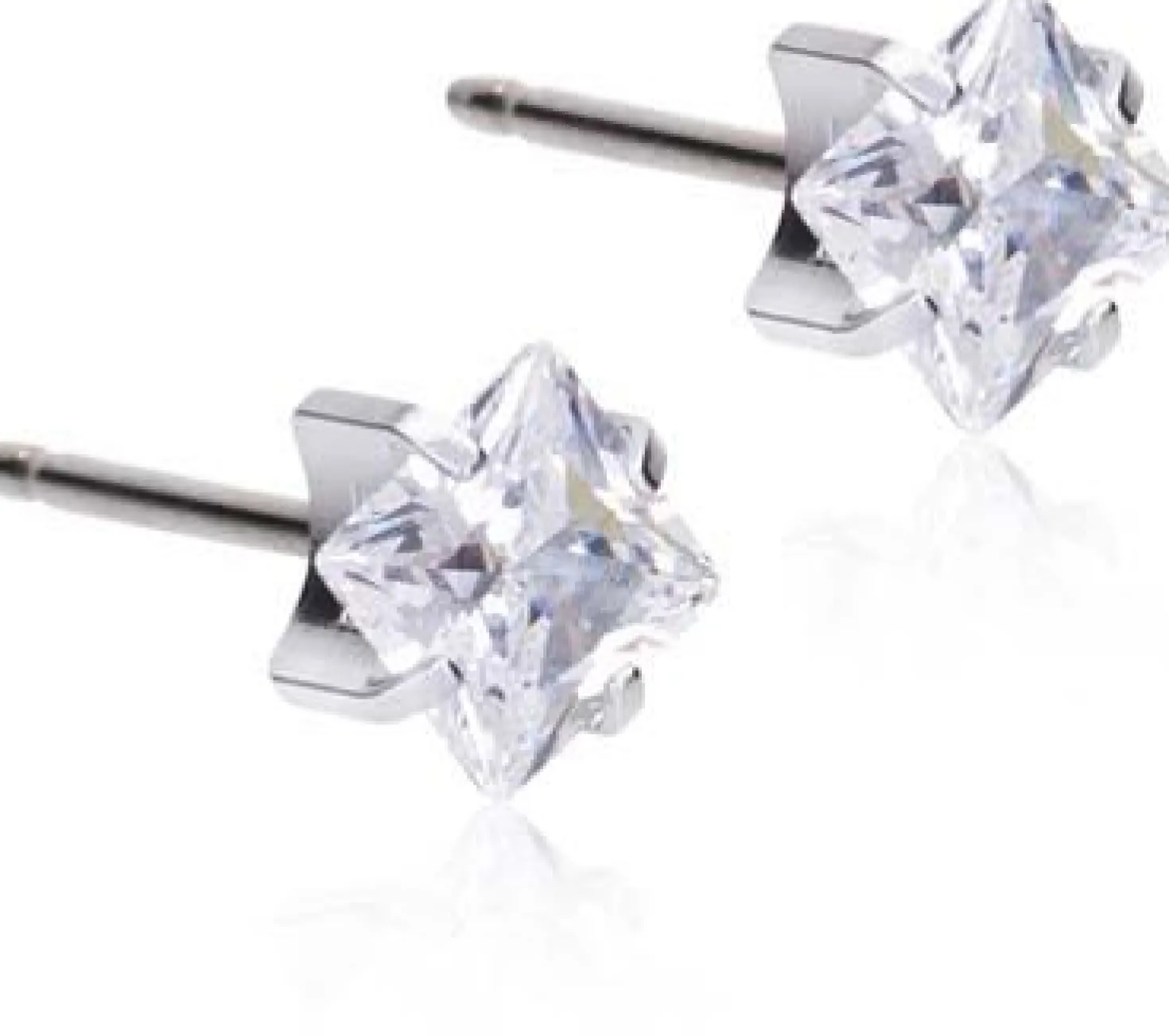 BlomdahlSilver Titanium Tiffany Edge CZ White 5 mm