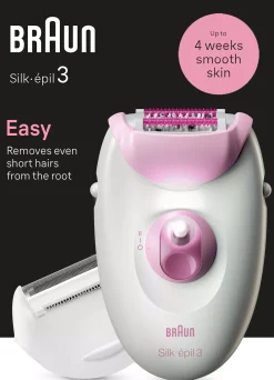 Braun Silk-épil 3 Corded Epilator For Hair Removal Weeks Of Smooth Skin 3-000