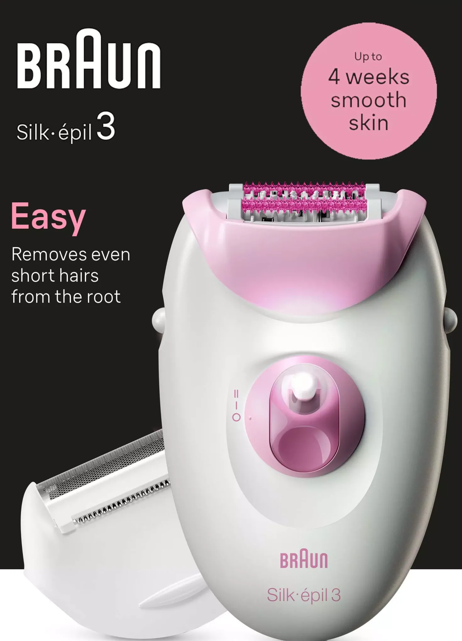 Braun Silk-épil 3 Corded Epilator For Hair Removal Weeks Of Smooth Skin 3-000
