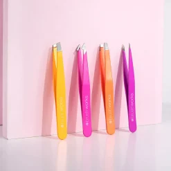 Brushworks HD 4 Piece Combination Tweezer Set - Brights