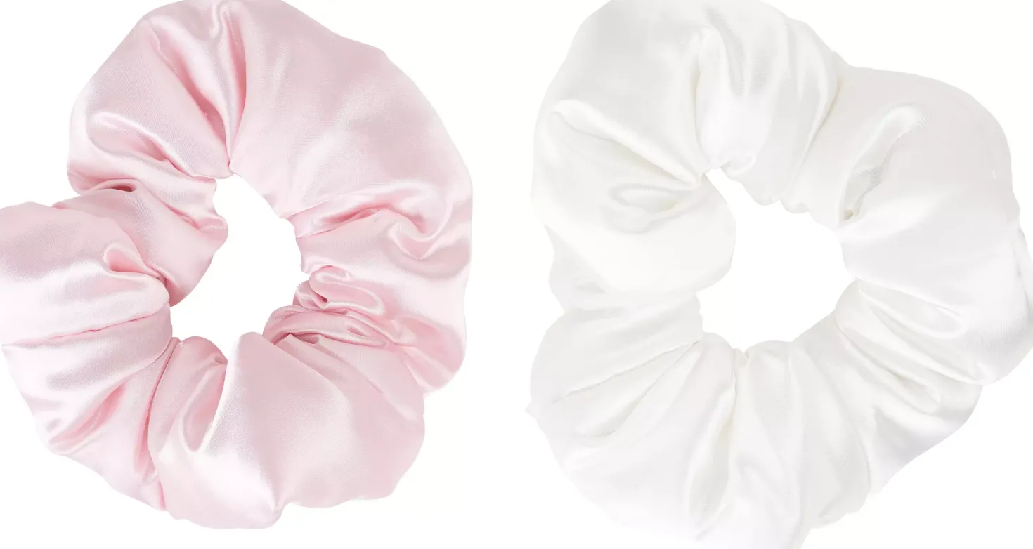 Brushworks Large Cloud Scrunchies Pink & White
