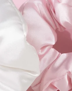 Brushworks Large Cloud Scrunchies Pink & White