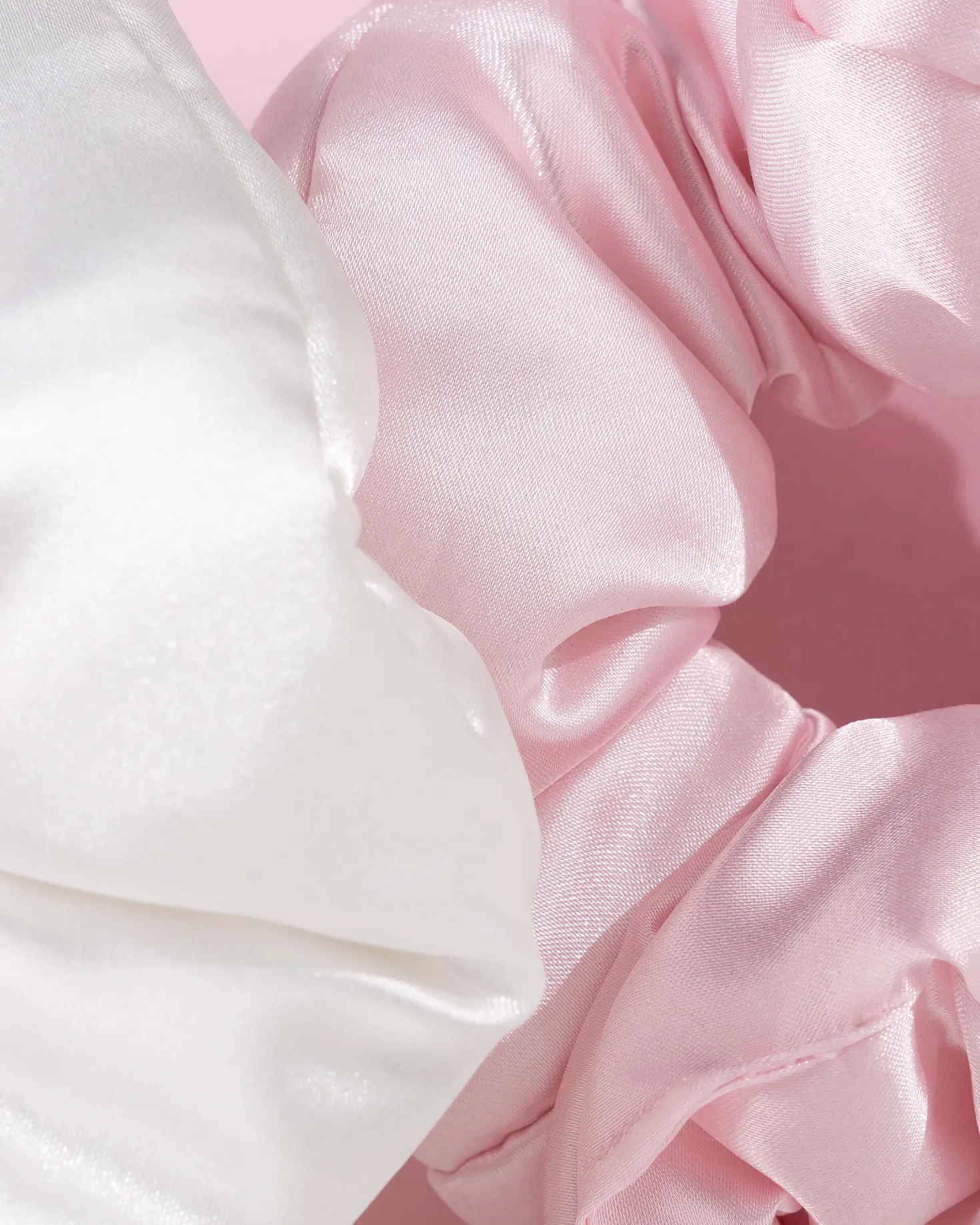 Brushworks Large Cloud Scrunchies Pink & White