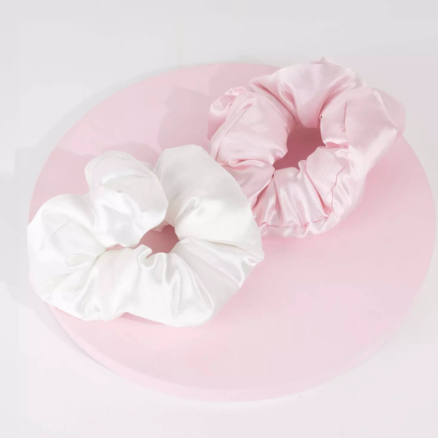 Brushworks Large Cloud Scrunchies Pink & White