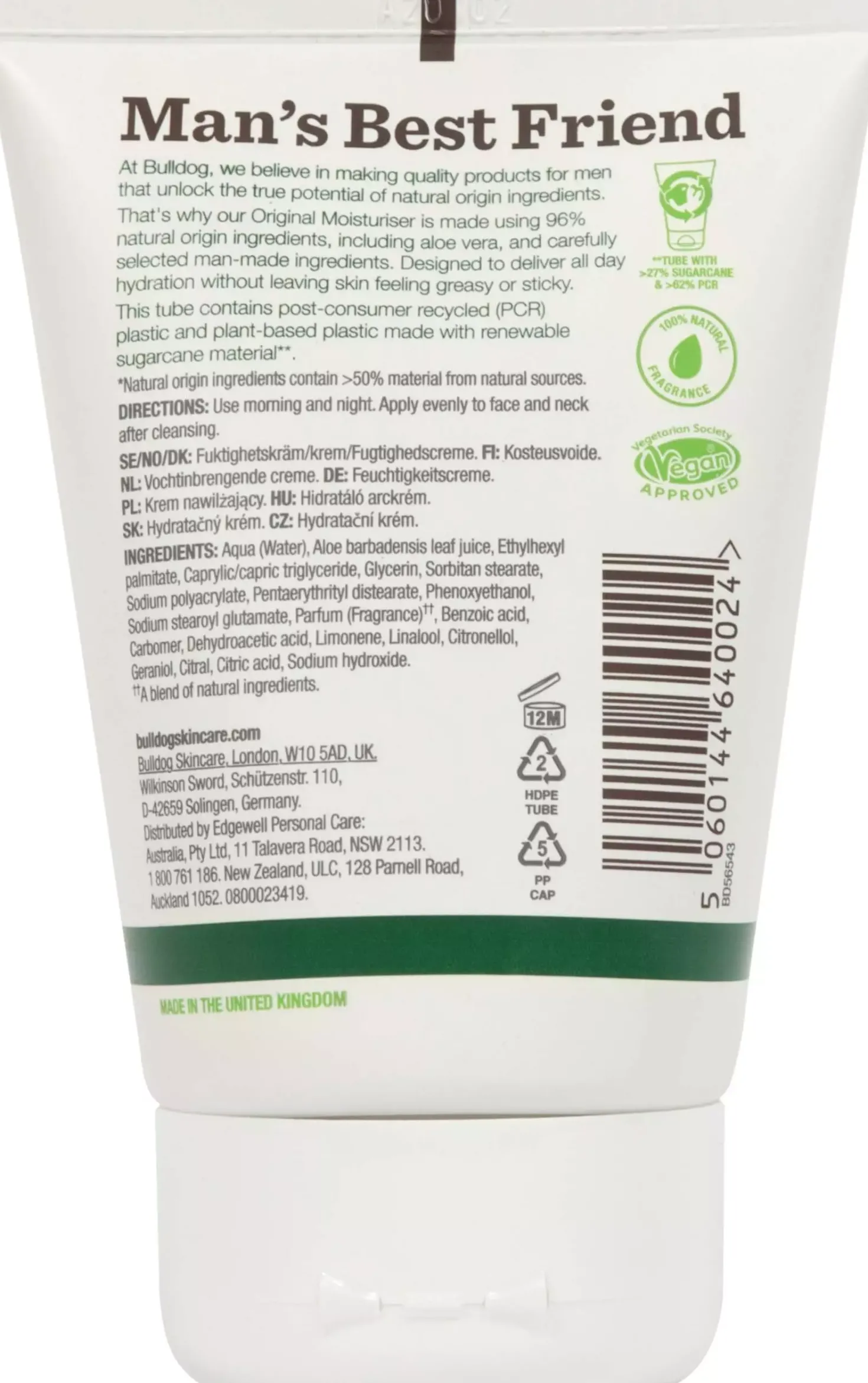 Bulldog Natural Grooming Original Moisturiser 100 ml