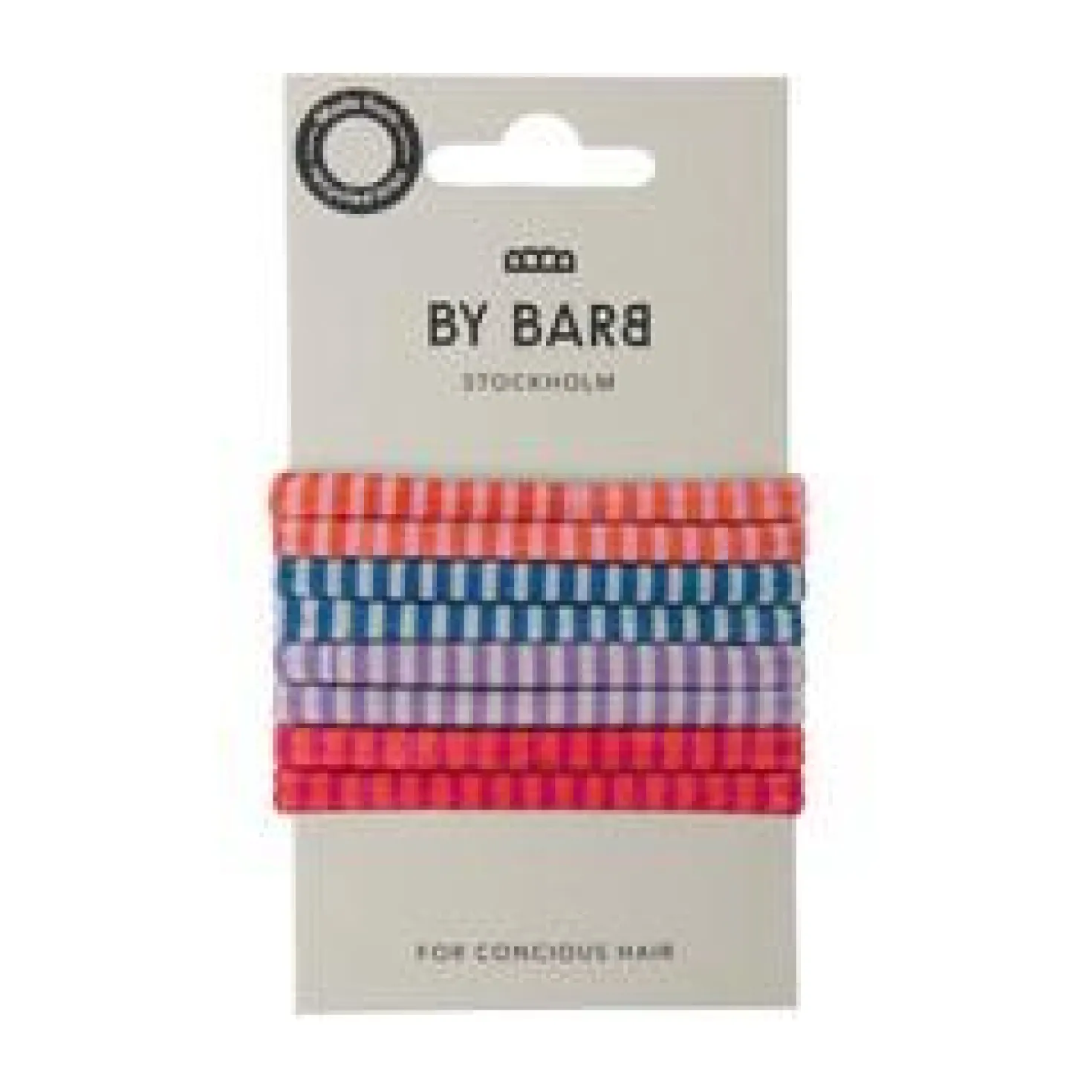 ByBarb Hair ties multicoloured 8-pack, recycled material striped pattern