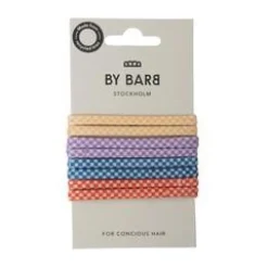 ByBarb Hair ties multicoloured 8-pack, recycled material squared pattern