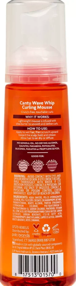 CantuShea Butter Natural Hair Wave Whip Curling Mousse 248 ml