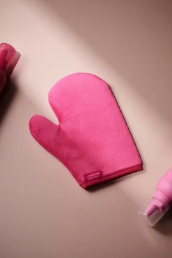 Cocoa Brown Velvet Thumb Tanning Mitt