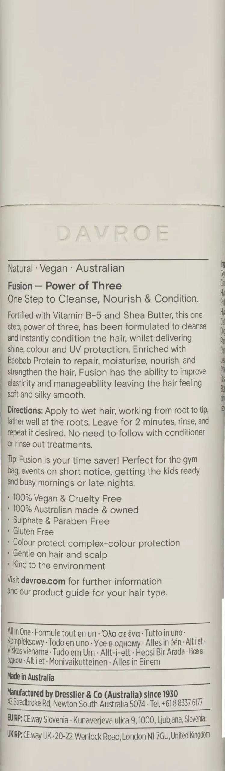 DAVROE Fusion Power of Three 225 ml