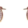 Dazzling Earrings Col Round Circles With Clear Crystals Gold
