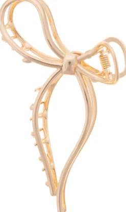 Dazzling Hair Clip Bow Metal Gold