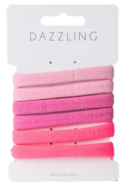 DazzlingHår 6-pack rosa hårsnoddar