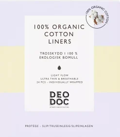 DeoDoc Liners Organic Cotton Individually Wrapped 24 stk