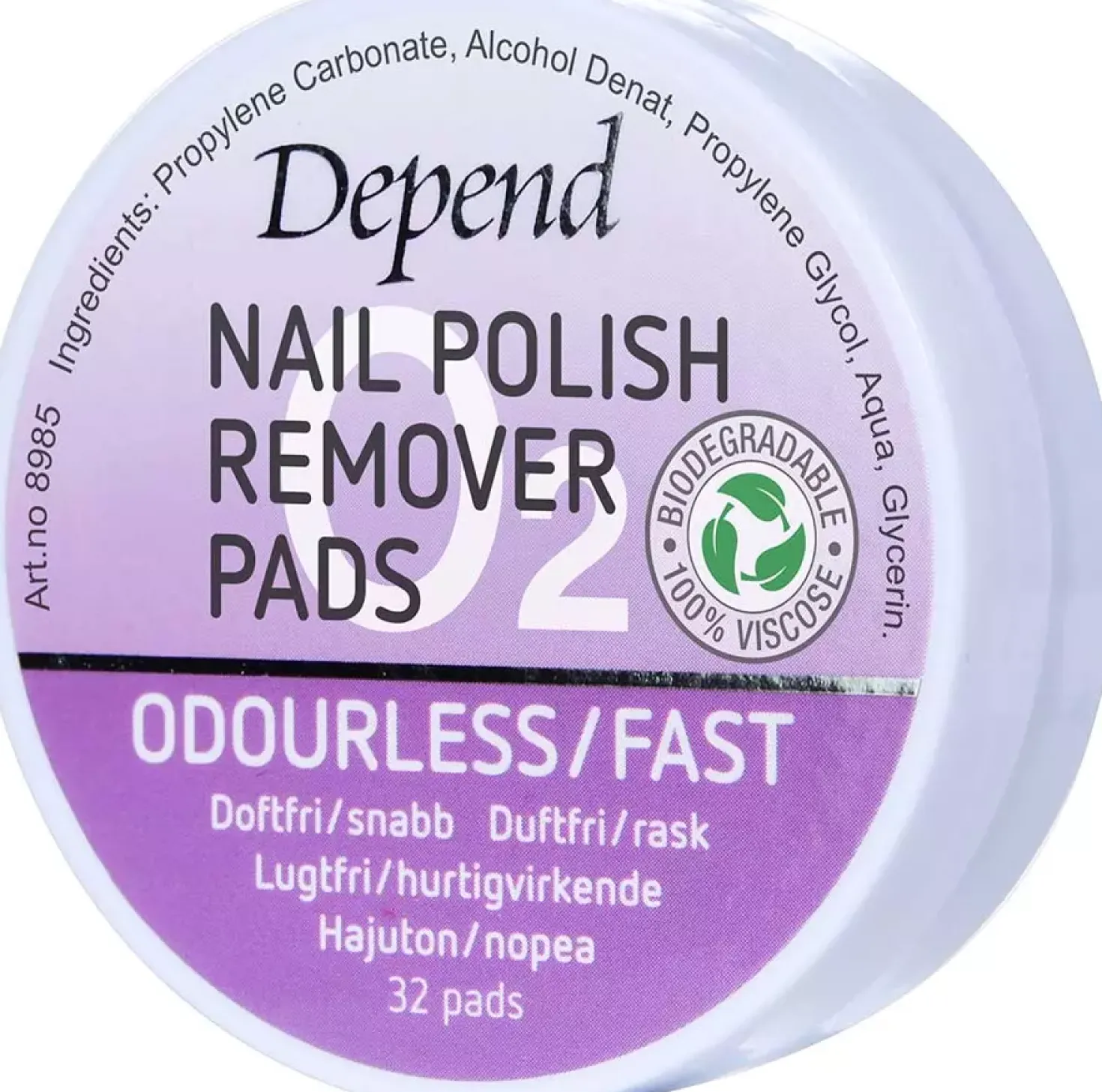 DependO2 Remover Pads Display