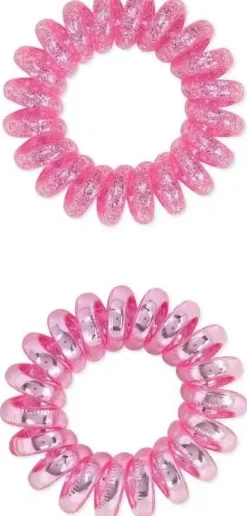 Dessata no-pulling hårsnoddar Glitter + metal fuchsia