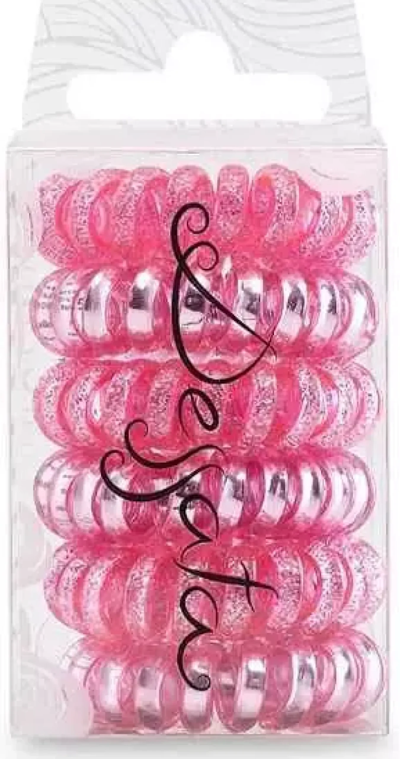 Dessata no-pulling hårsnoddar Glitter + metal fuchsia