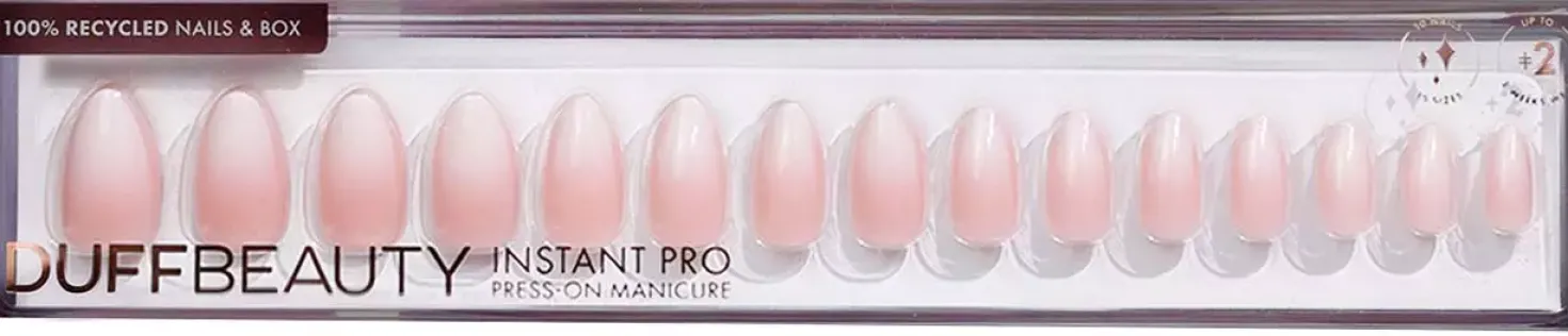 DUFFBEAUTY Instant Pro PressOn Manicure Baby Boomer, Medium Almond