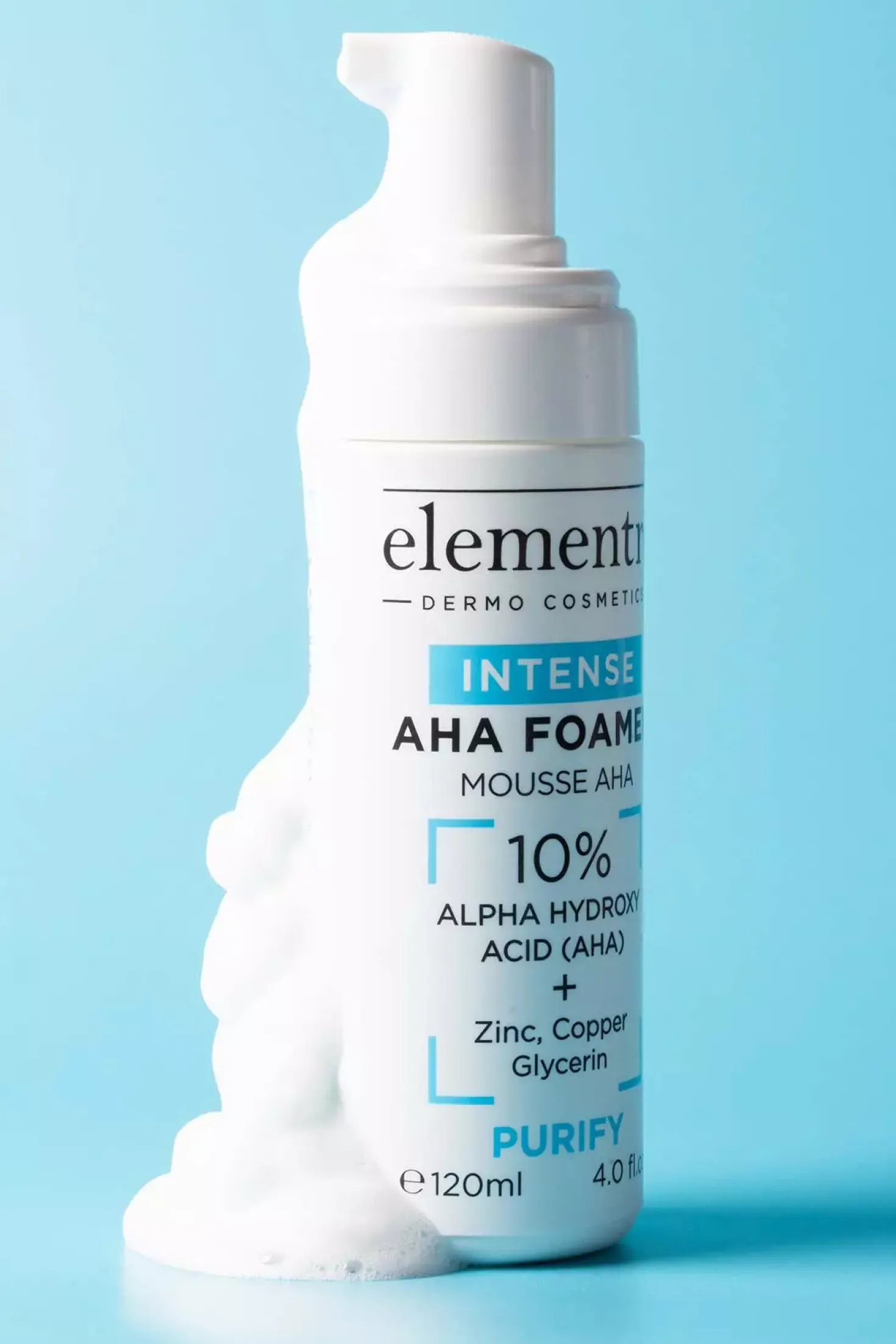 elementrē Aha Foamer Intense Cleanser 10% Alpha Hydroxy Acid 120 ml