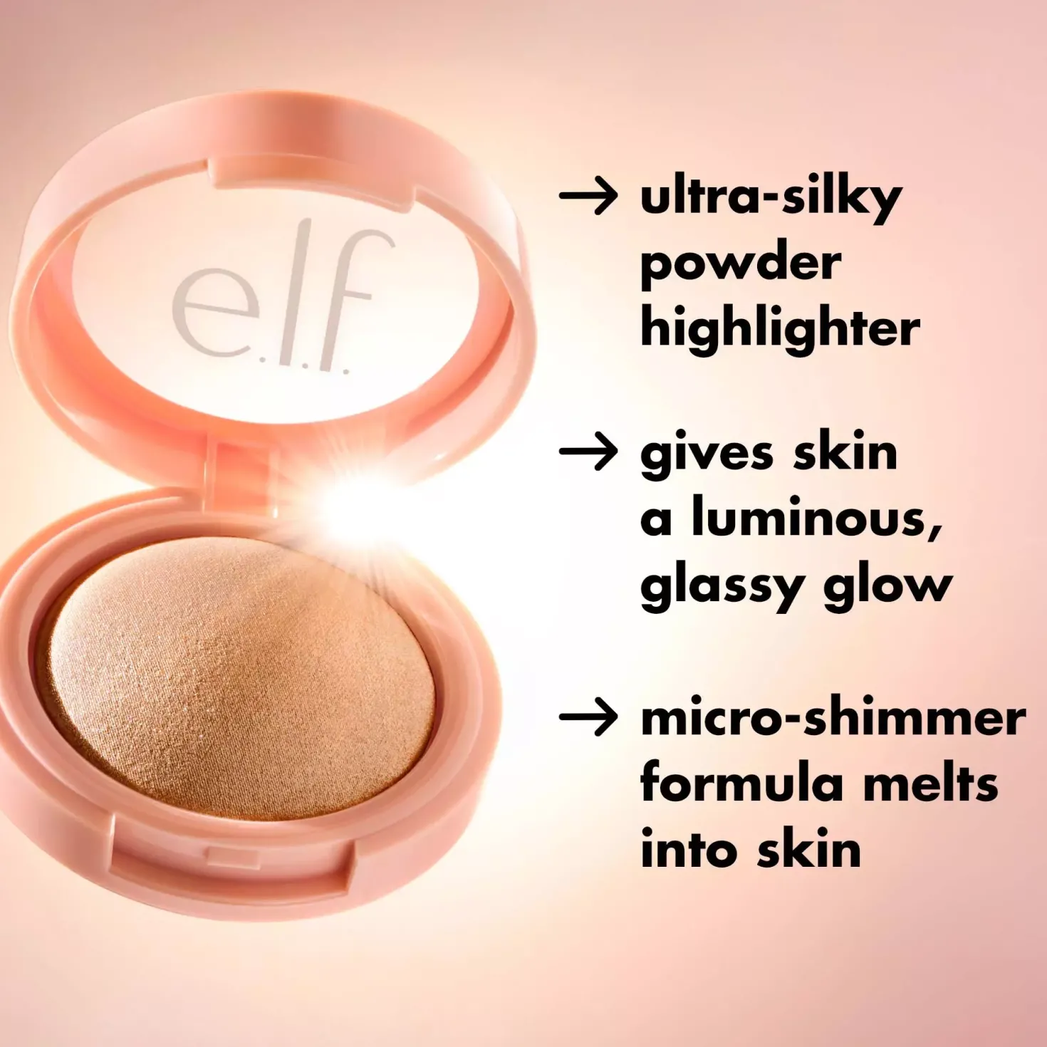 e.l.f. Halo Glow Silky Powder Highlighter Blush Money