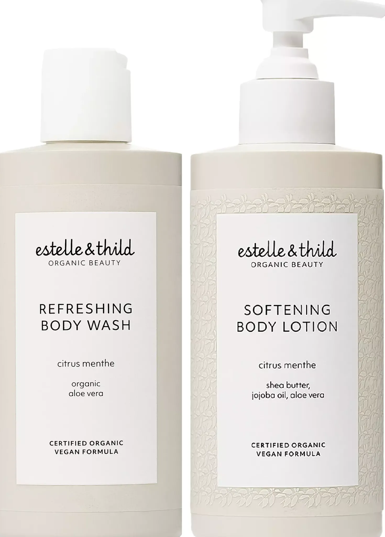 Estelle&Thild Organic BeautyCitrus Menthe Refreshing Body Wash 200 ml & Softening Body Lotion 200 ml