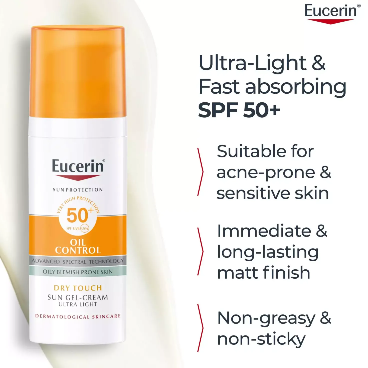 EucerinHYALURON-FILLER + ELASTICITY Oil Control Sun Gel-Cream SPF50+ 50 ml