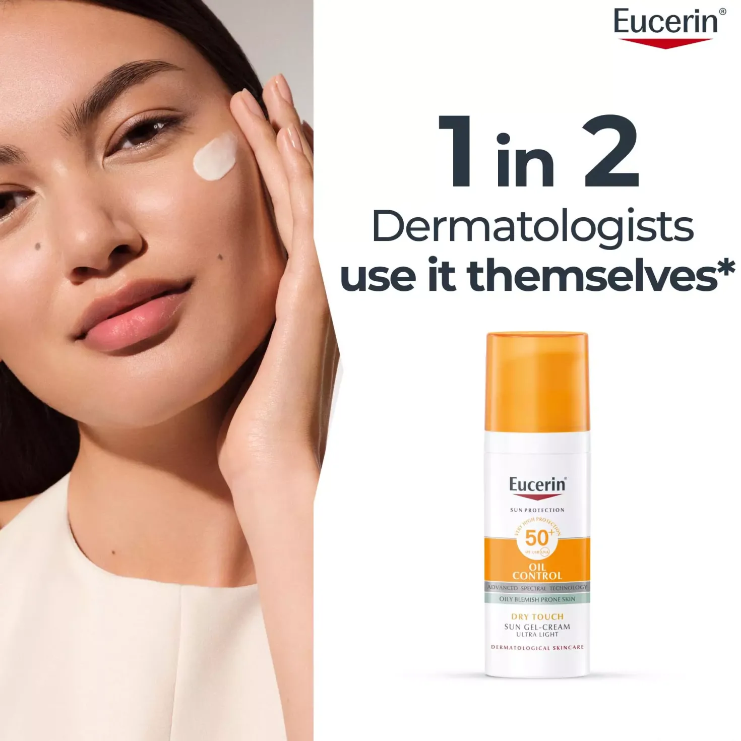 EucerinHYALURON-FILLER + ELASTICITY Oil Control Sun Gel-Cream SPF50+ 50 ml