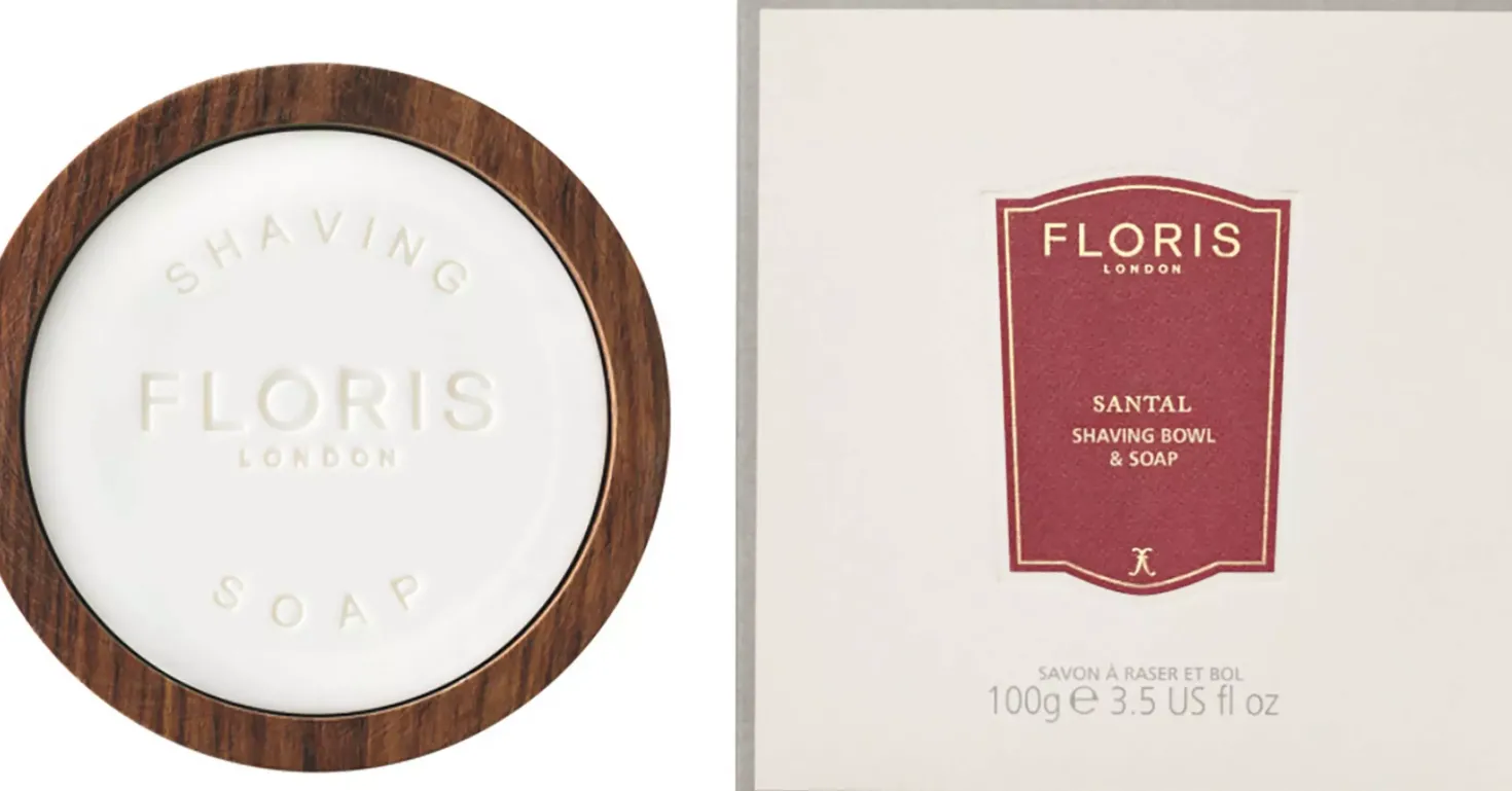 Floris London Santal Shaving Soap in Wooden Bowl 100 g