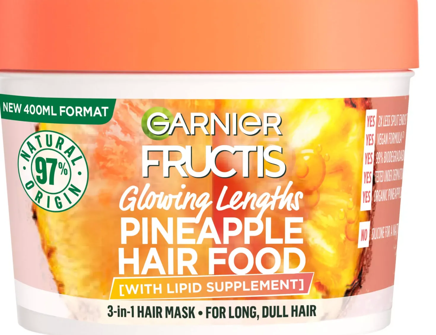 GarnierFructis Pineapple Hair Food Glowing Lengths Multi-Use Treatment 400 ml
