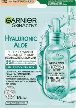 GarnierSkinActive Hyaluronic Aloe Super Idratante Moisture Plump Sheet Mask for Dry Skin 28 g