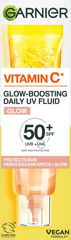 Garnier Vitamin C* Glow-Boosting Daily UV Fluid SPF50+ For Dull Skin Sheer Glow 40 ml