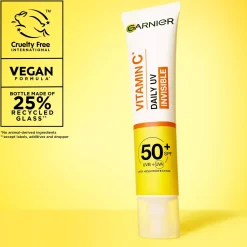 Garnier Vitamin C* Glow-Boosting Daily UV Fluid SPF50+ For Dull Skin Invisible 40 ml