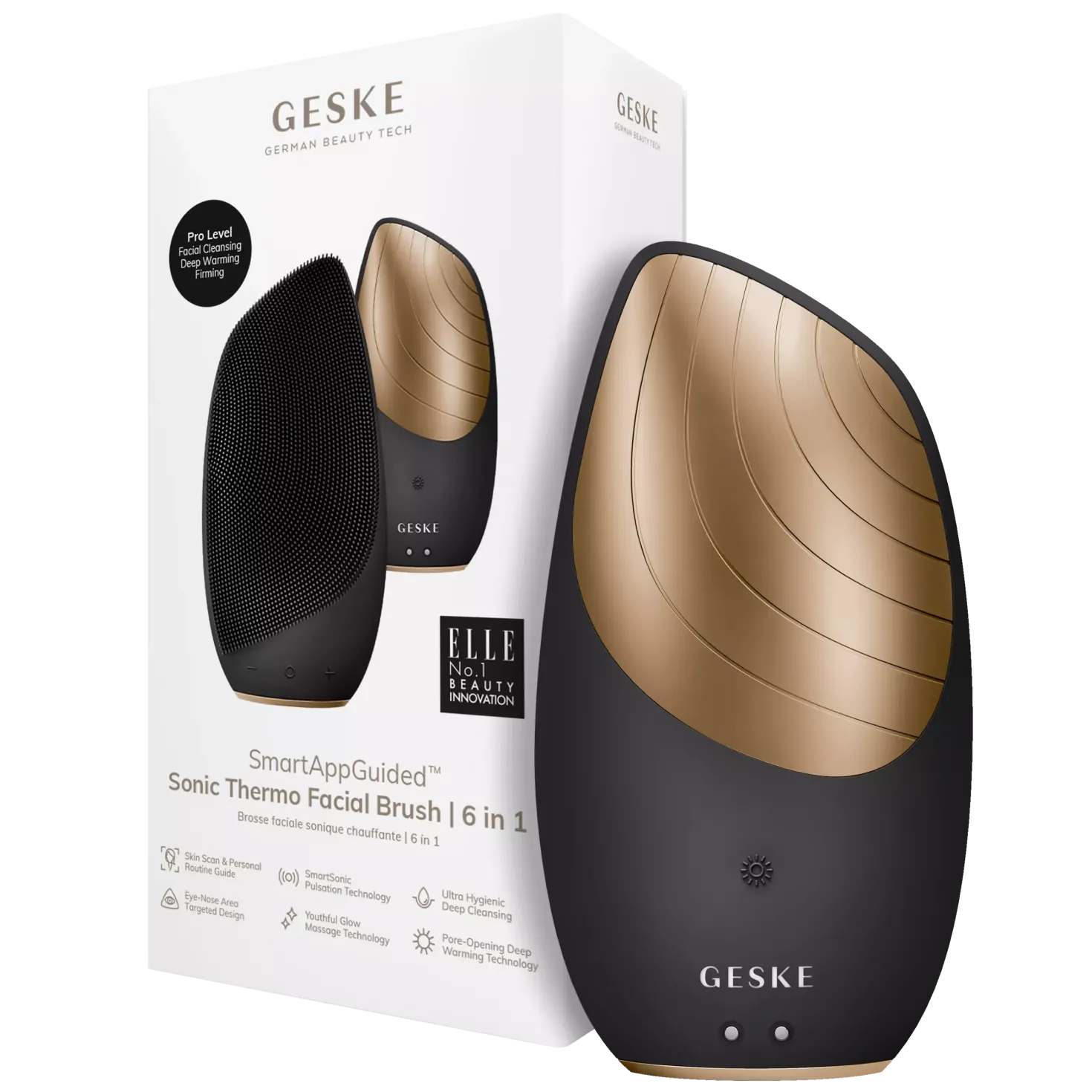 Geske6 in 1 Sonic Thermo Facial Brush Gray