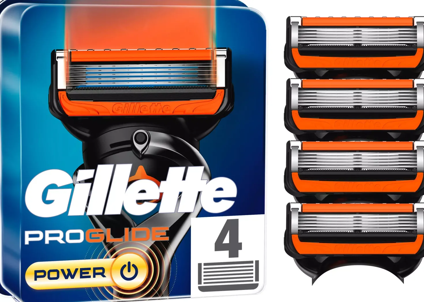 GilletteProGlide Power Razor Blades 4-pack 4 stk